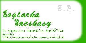 boglarka macskasy business card